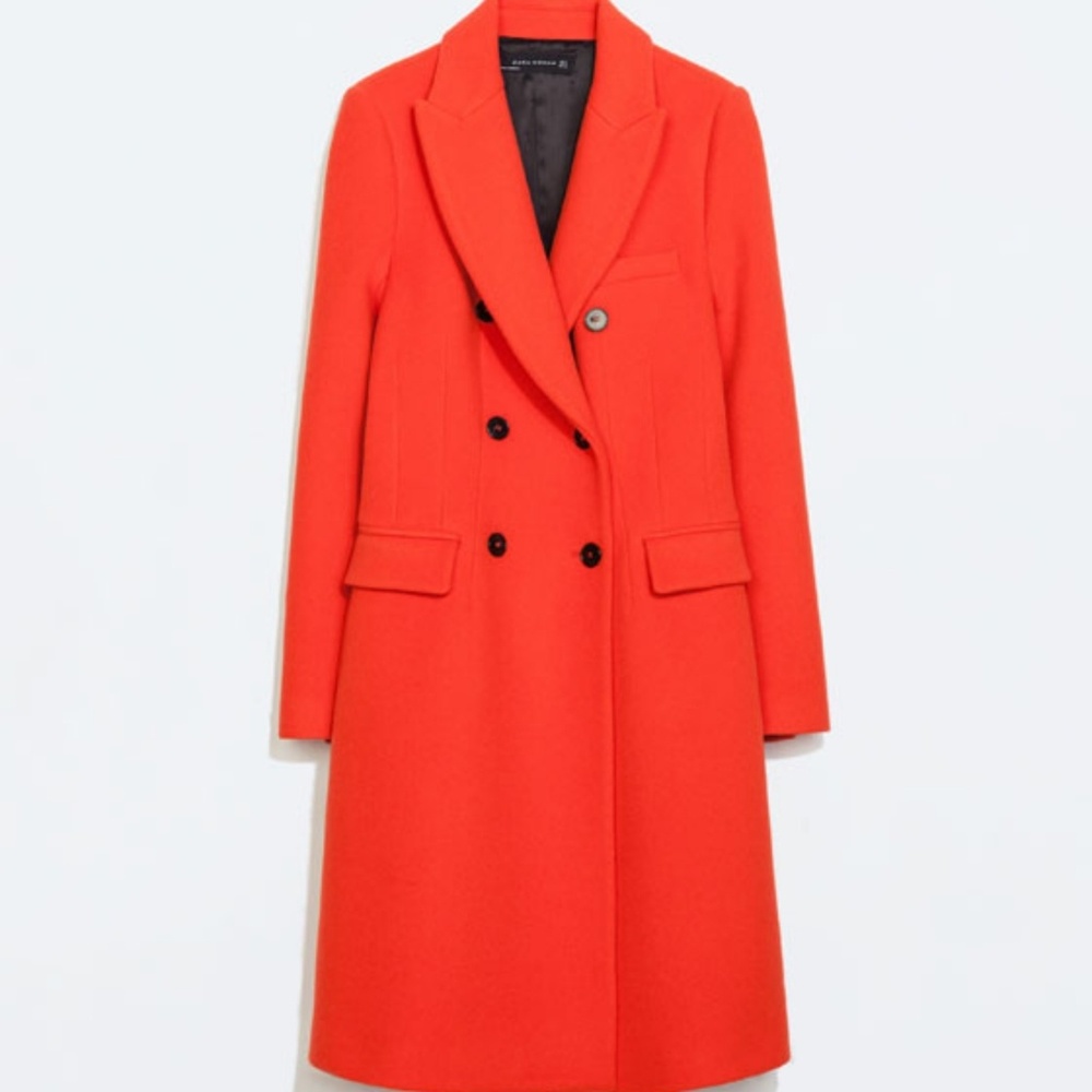 Zara Double Breasted Tailored wood coat